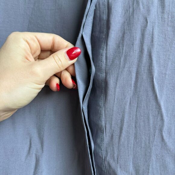 COS Button Front Gray Short Sleeve Lagenlook Minimalist Feminine Dress Small 36 - Picture 4 of 9